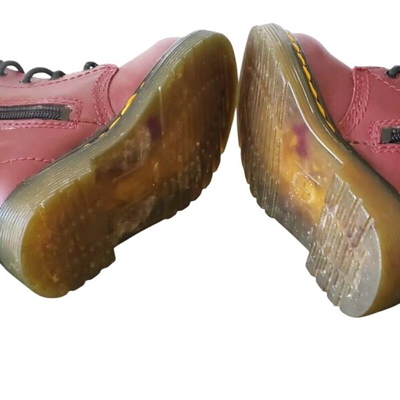 Dr Martens AirWair Brooklee Leather Boots Cherry Red Kids Toddler Size 5 - Picture 5 of 7